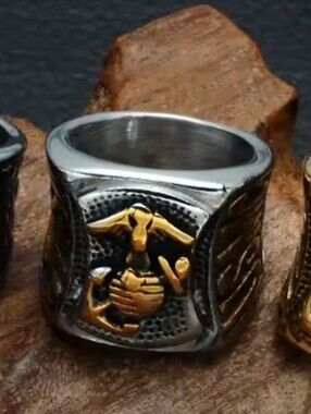 New Steel Marine Corps USMC Men's EGA Signet Silver Gold Ring See All Colors